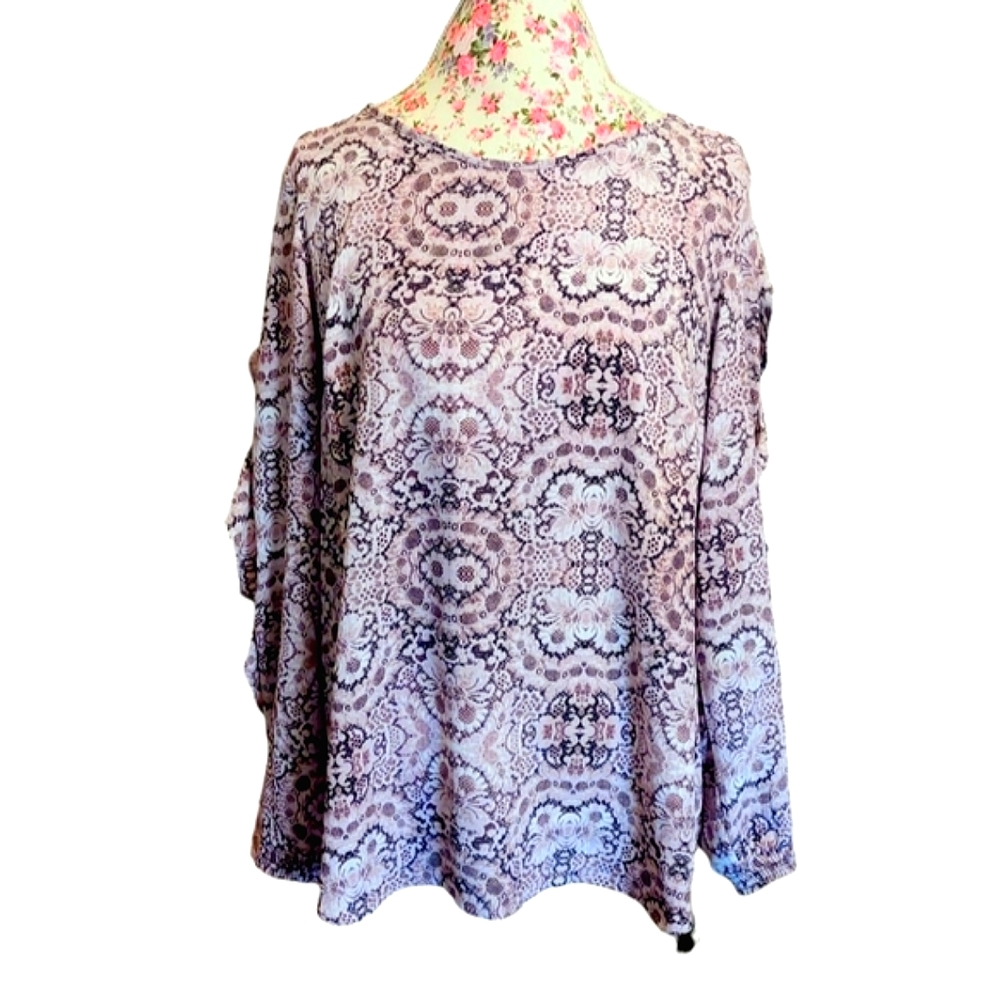 NY Collection ruffle sleeve blouse